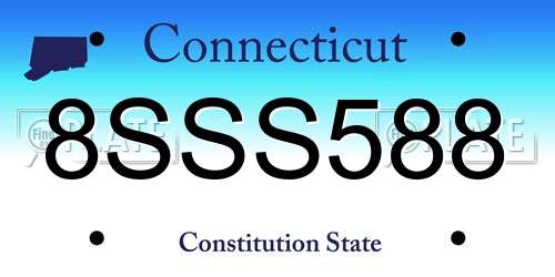 8SSS588 Connecticut License Plate