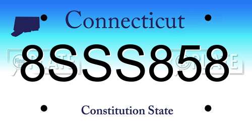 8SSS858 Connecticut License Plate