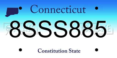 8SSS885 Connecticut License Plate