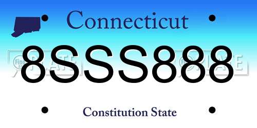 8SSS888 Connecticut License Plate
