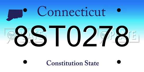 8ST0278 Connecticut License Plate