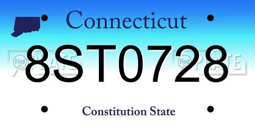 8ST0728 Connecticut License Plate