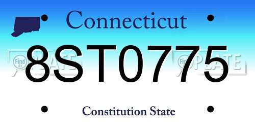 8ST0775 Connecticut License Plate