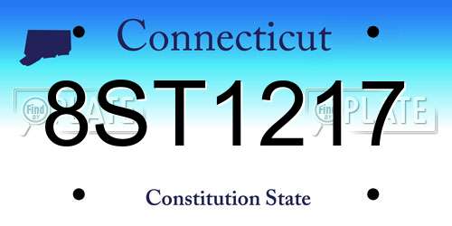 8ST1217 Connecticut License Plate