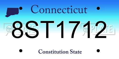 8ST1712 Connecticut License Plate