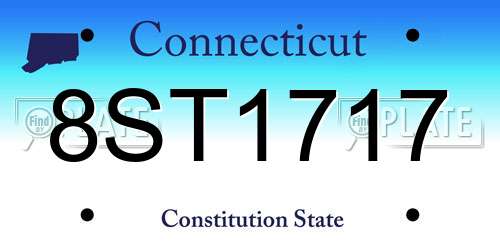 8ST1717 Connecticut License Plate