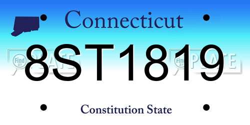8ST1819 Connecticut License Plate