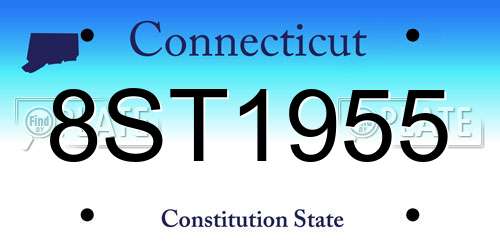 8ST1955 Connecticut License Plate