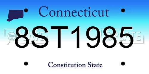 8ST1985 Connecticut License Plate