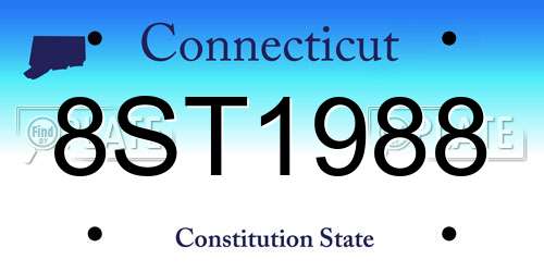 8ST1988 Connecticut License Plate