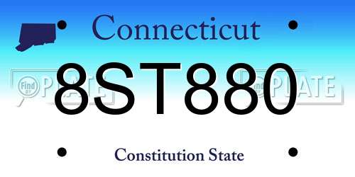 8ST880 Connecticut License Plate