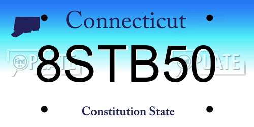 8STB50 Connecticut License Plate