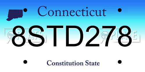 8STD278 Connecticut License Plate