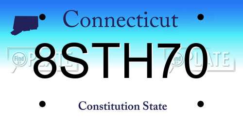 8STH70 Connecticut License Plate
