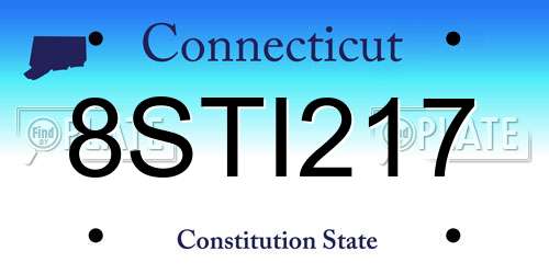 8STI217 Connecticut License Plate
