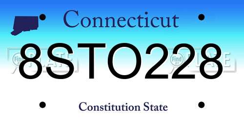 8STO228 Connecticut License Plate