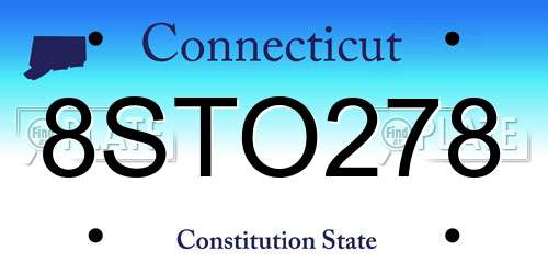 8STO278 Connecticut License Plate