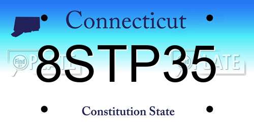 8STP35 Connecticut License Plate