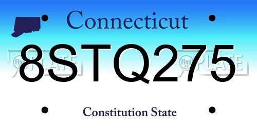 8STQ275 Connecticut License Plate