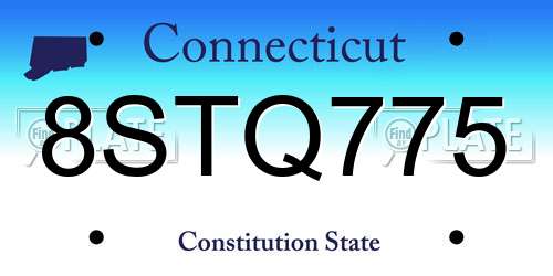 8STQ775 Connecticut License Plate
