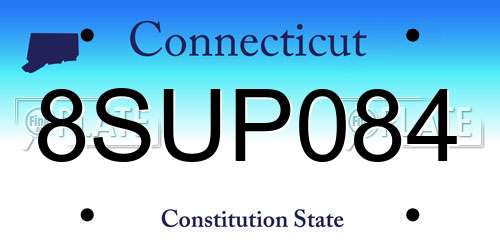 8SUP084 Connecticut License Plate