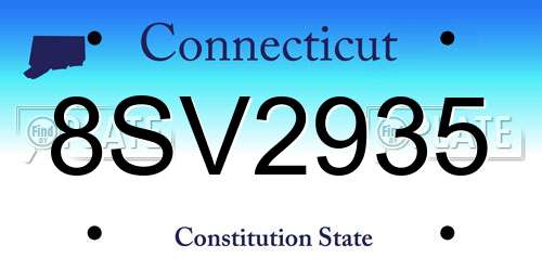 8SV2935 Connecticut License Plate
