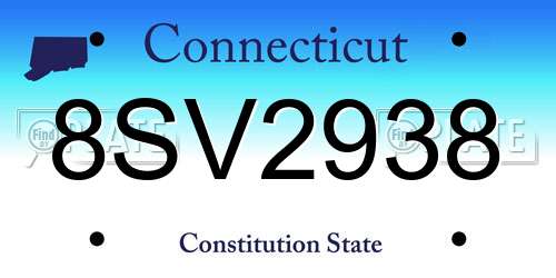 8SV2938 Connecticut License Plate