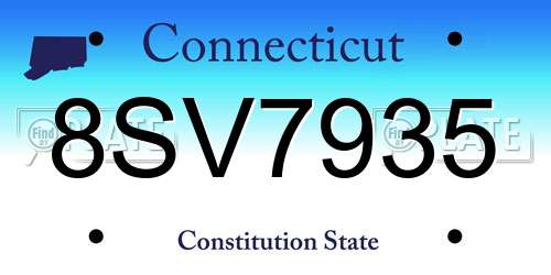 8SV7935 Connecticut License Plate