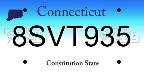 8SVT935 Connecticut License Plate