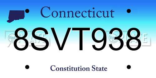 8SVT938 Connecticut License Plate