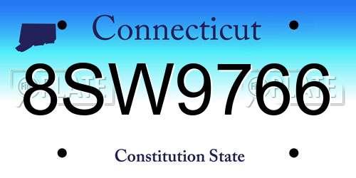 8SW9766 Connecticut License Plate