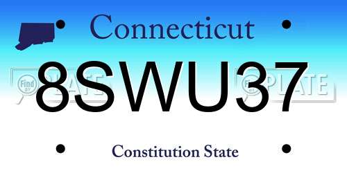8SWU37 Connecticut License Plate