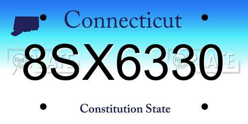 8SX6330 Connecticut License Plate