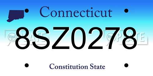 8SZ0278 Connecticut License Plate