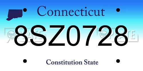 8SZ0728 Connecticut License Plate