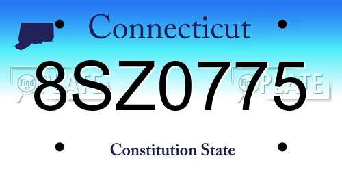 8SZ0775 Connecticut License Plate