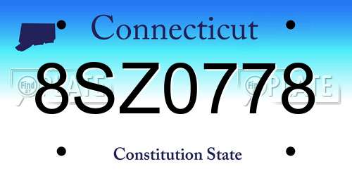 8SZ0778 Connecticut License Plate