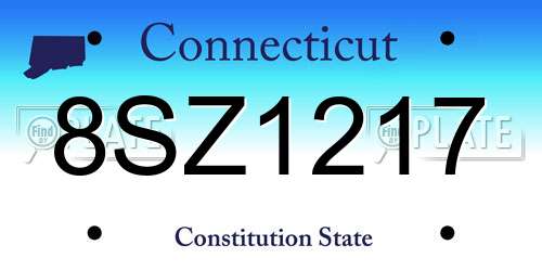 8SZ1217 Connecticut License Plate