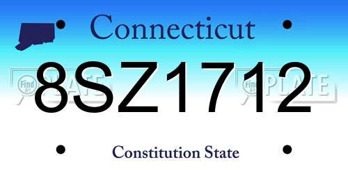 8SZ1712 Connecticut License Plate