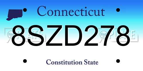 8SZD278 Connecticut License Plate