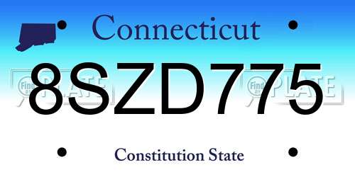 8SZD775 Connecticut License Plate