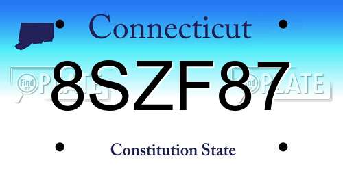 8SZF87 Connecticut License Plate