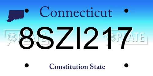 8SZI217 Connecticut License Plate
