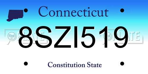 8SZI519 Connecticut License Plate