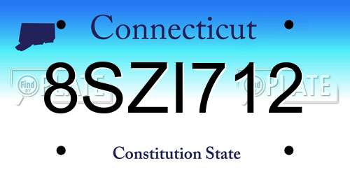 8SZI712 Connecticut License Plate