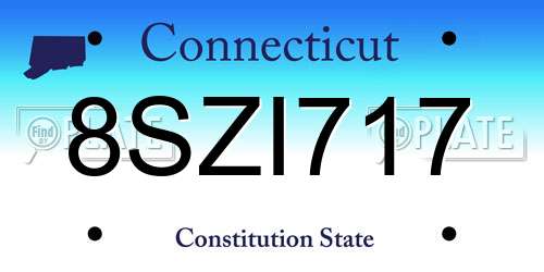 8SZI717 Connecticut License Plate