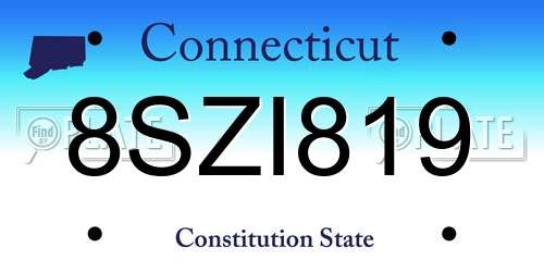 8SZI819 Connecticut License Plate