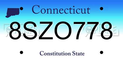 8SZO778 Connecticut License Plate