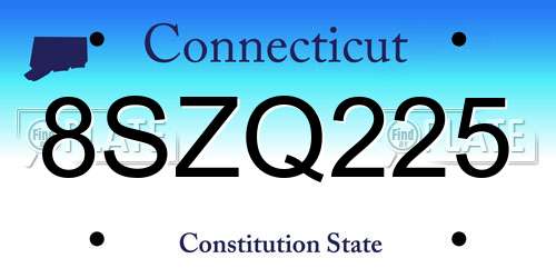 8SZQ225 Connecticut License Plate
