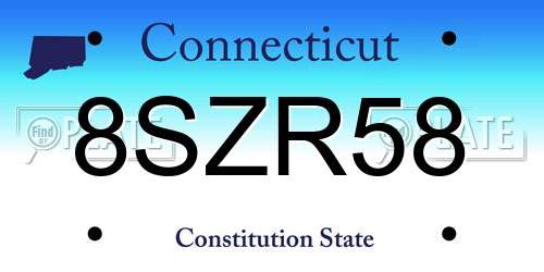 8SZR58 Connecticut License Plate